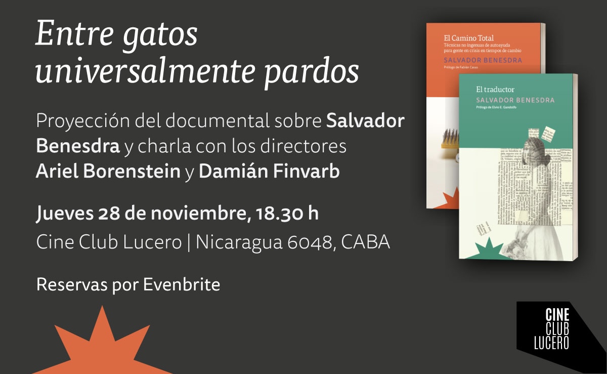 ESTE JUEVES 28 DE NOVIEMBRE PROYECTARÁN UN DOCUMENTAL DE SALVADOR BENESDRA