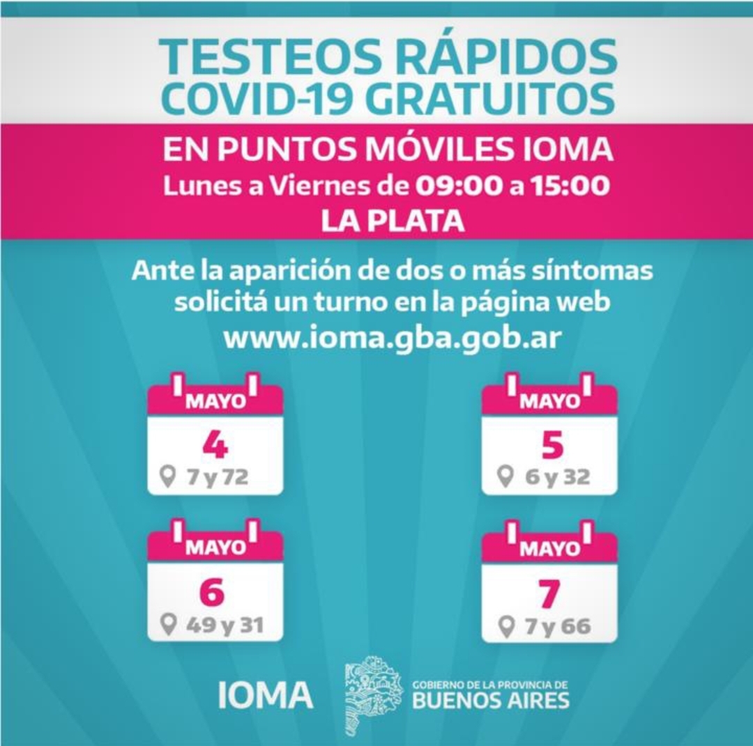 IOMA REALIZA TESTEOS RÁPIDOS Y GRATUITOS EN LA REGIÓN